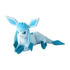 Blue plush toy with large ears on a white background