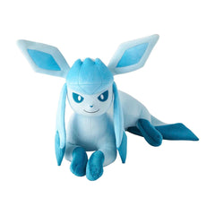 A plush toy of Gliscor from the Pokémon franchise, featuring light blue and white fur with darker blue accents, set against a plain white background.