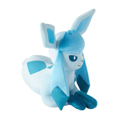 A light blue and white plush toy of Eevee, a character from the Pokémon franchise, shown against a plain white background.