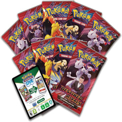 Pokémon trading card game packs with a smartphone displaying Pokémon Go app.