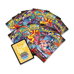Collection of Pokémon trading card packs on a white background